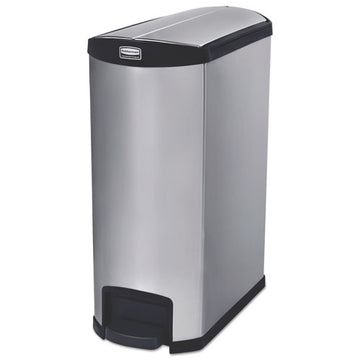 Rubbermaid® Commercial Slim Jim Stainless Steel Step-on Container, End Step Style, 24 Gal, Black freeshipping - TVN Wholesale